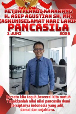 Ketua PERADI Karawang H. Asep Agustian (Askun) Serukan Penguatan Nilai-Nilai Pancasila pada Peringatan Hari Lahir Pancasila 1 Juni 2026