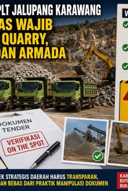 Tender IPLT Jalupang Disorot, Pokja Barjas Karawang Didesak Lakukan Verifikasi Lapangan Dukungan Quarry dan Armada