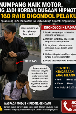 Modus Beri Uang Ongkos dan Minta Tumpangan, Pelajar SMK di Tangerang Kehilangan Honda Vario 160 Diduga Akibat Hipnotis